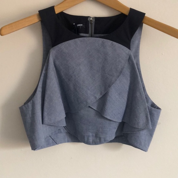 Jil Sander Tops - JIL SANDER Navy Cotton Top